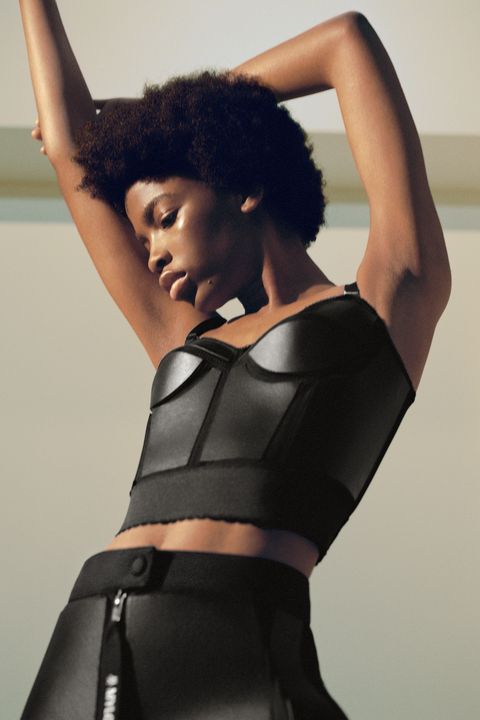 stella mccartney bustier top and utilitarian trousers made with mylo