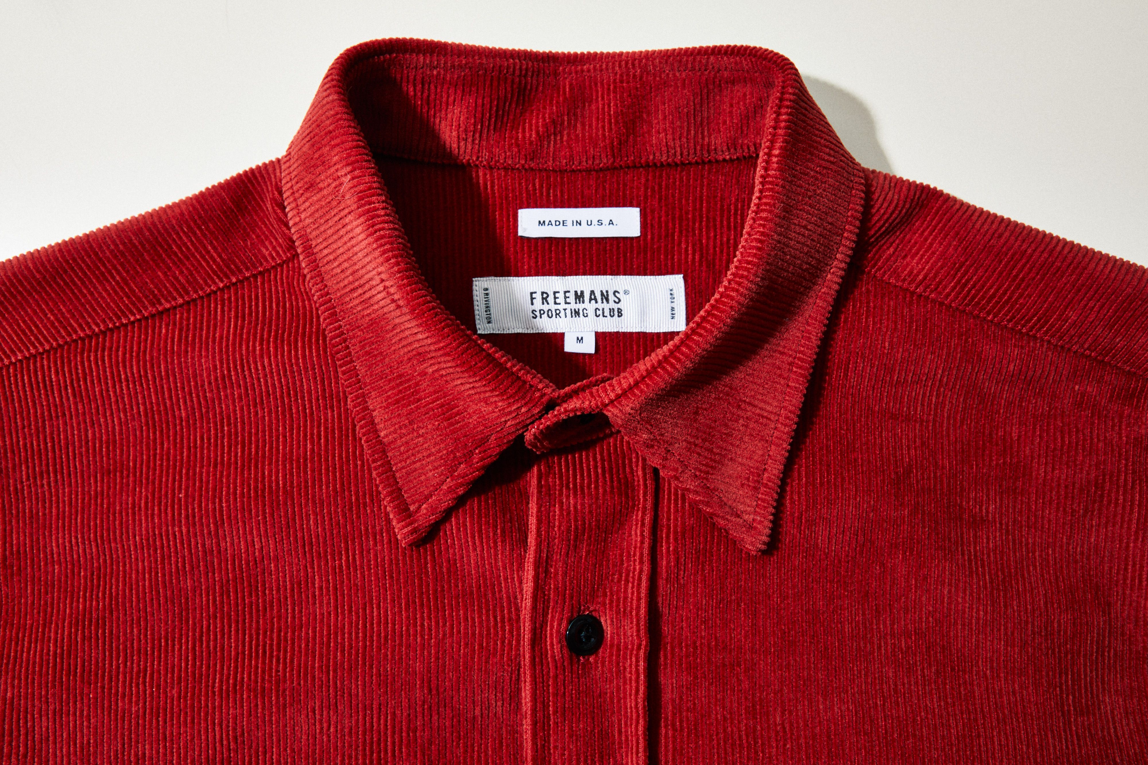 corduroy shirt red