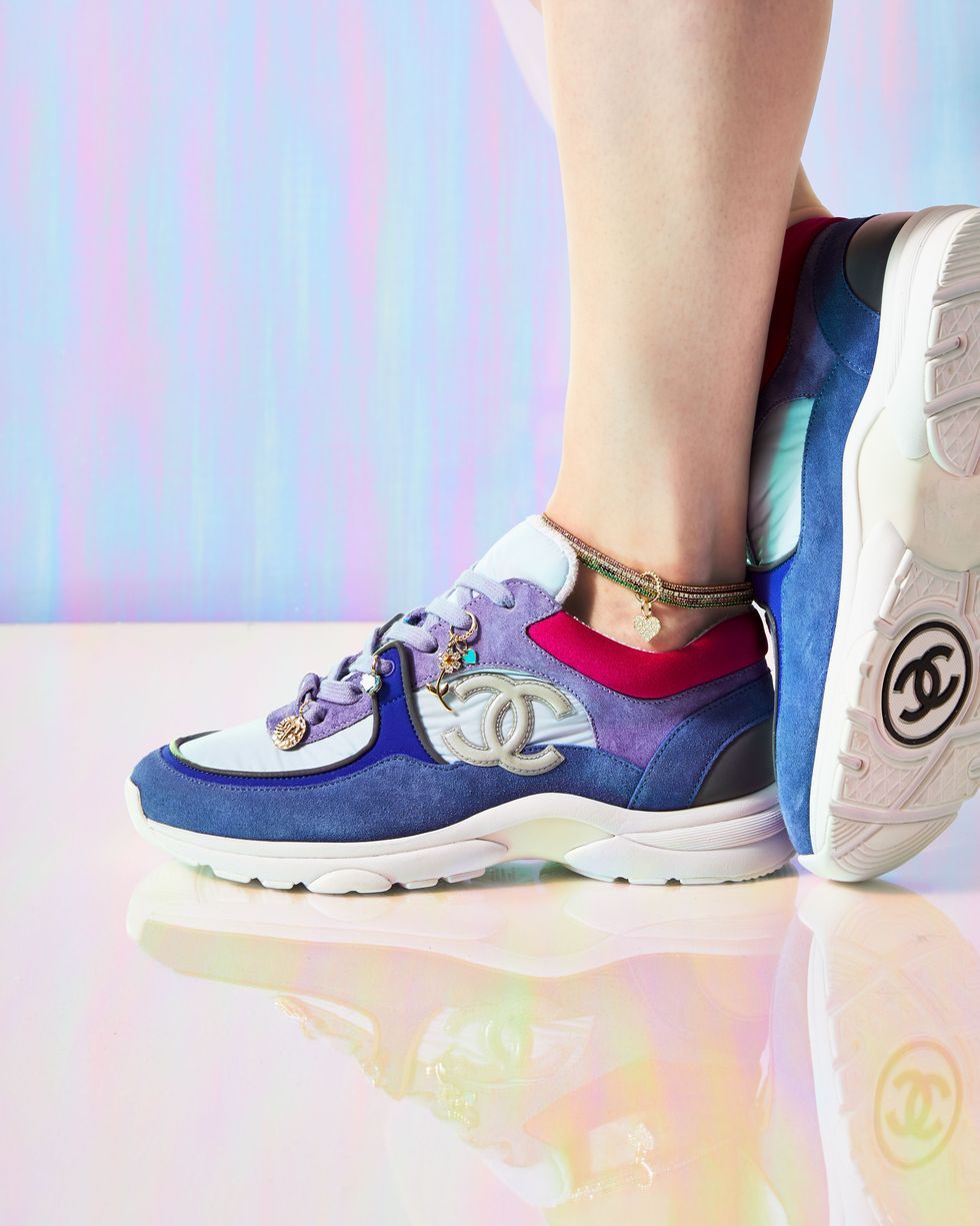 chanel purple sneakers