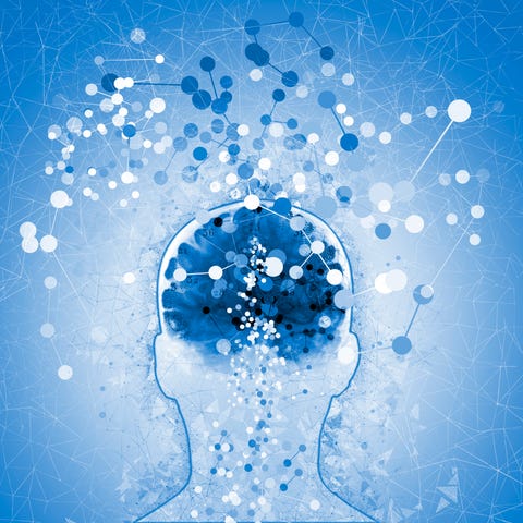 Head with connecting lines, illustration Head with connecting lines, illustration