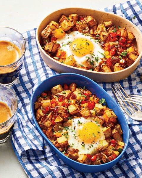 air fryer roasted potato and pepper hash