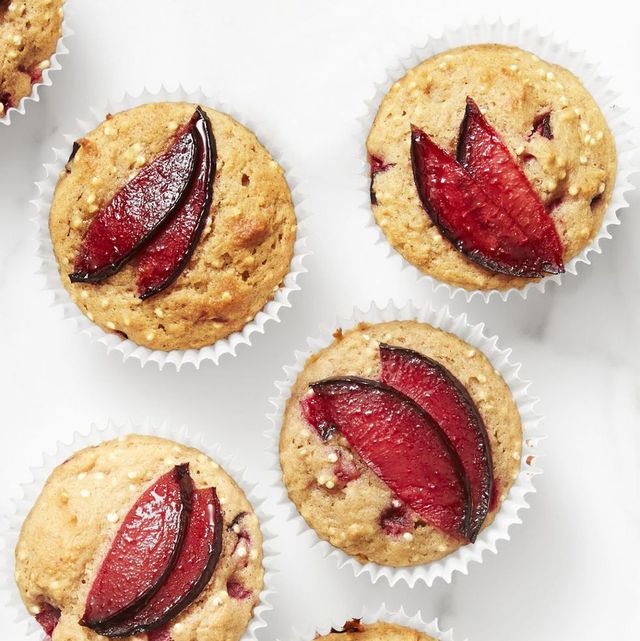 healthy muffins - plum and quinoa muffins