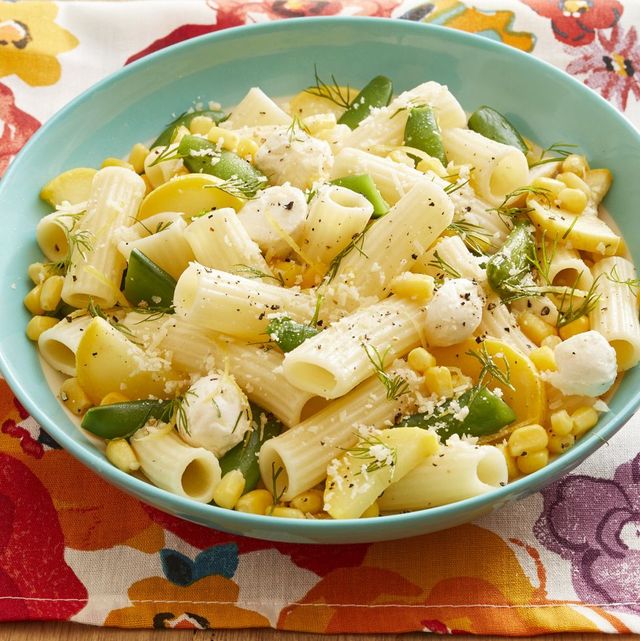 healthy pasta recipes rigatoni with veggies and corn