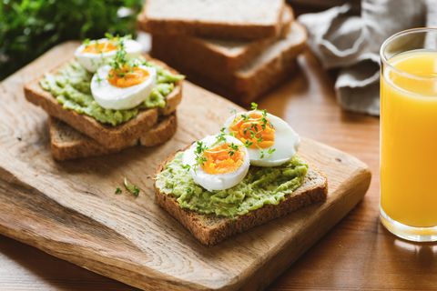 Healthy Toast With Avocado, Egg, Micro Greens