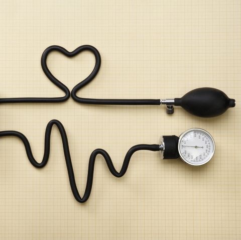 A heart and heartbeat done with a sphygmomanometer