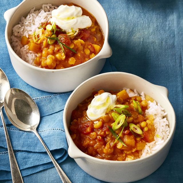 heart healthy meals two bowls of slow cooker curried butternut squash stew