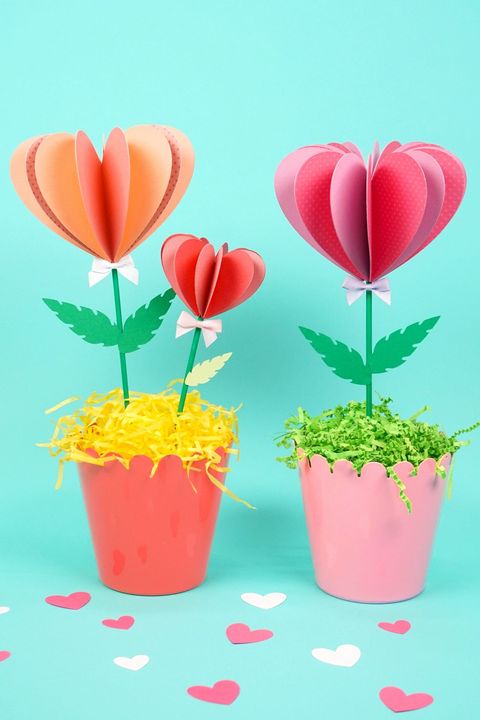 heart paper flowers