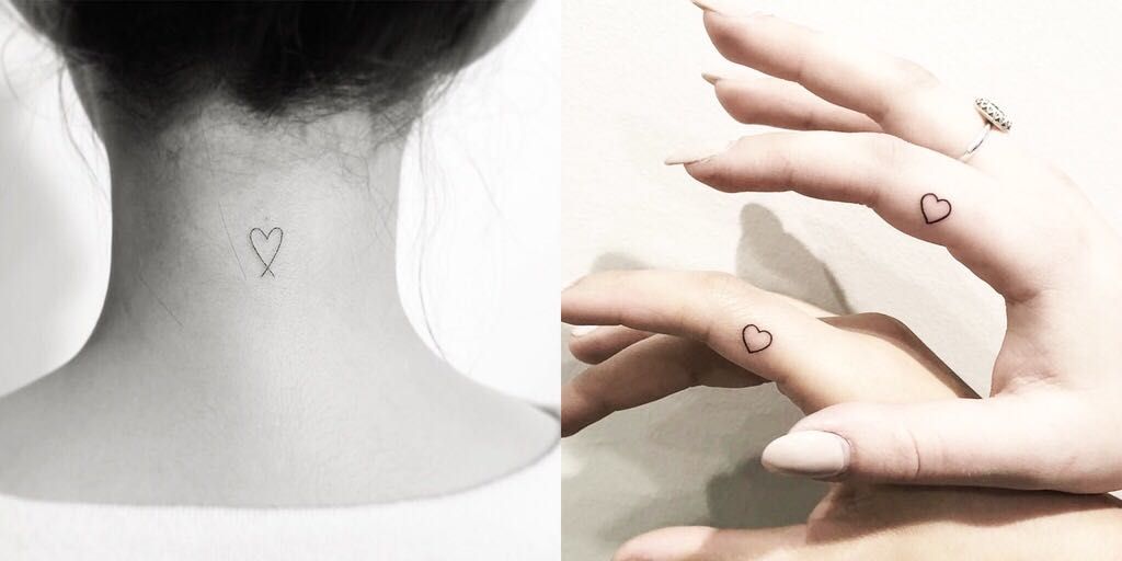 3. Tiny heart tattoo on neck for girls - wide 4