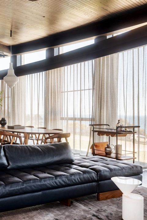 open floor plan minimalist living room