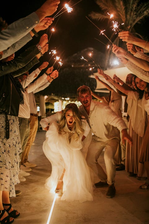  helena and henry got married in santorini in an 'elopement wedding' a wedding in 'petit committee' where the bride dazzled with an alicia wheel tutu