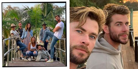 Chris Hemsworth and Liam Hemsworth on holiday