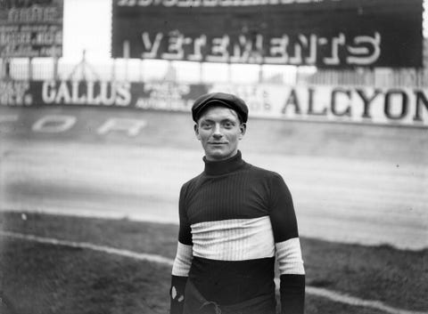 Henri Cornet, French racing cyclist, in 1905. BRA-