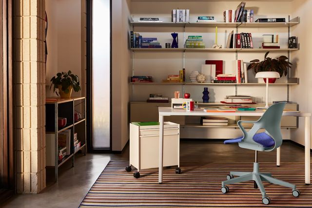 herman miller zeph chair at a desk in an office
