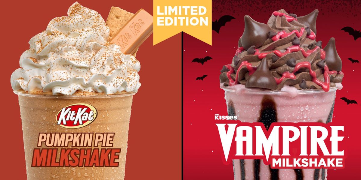 Hershey’s Chocolate World’s New Halloween Menu Includes A Vampire Kisses Milkshake