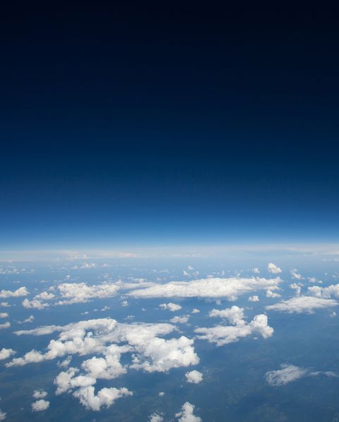 High altitude view of slight curvature to the earth...