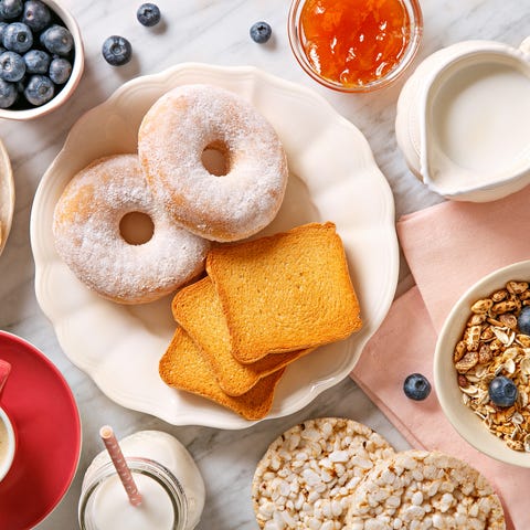 High Angle View Of Breakfast On Table