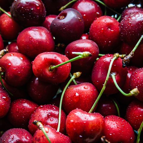 High Angle View Of Cherries
