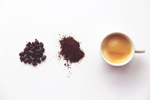 High Angle View Of Coffee On White Background