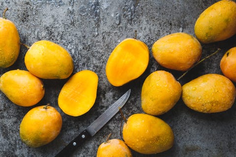 High Angle View Of Mangoes In Bowl On Table