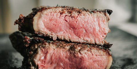 high angle view of meat on table