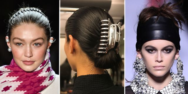 High school hair accessories are now high fashion - NYFW AW18 hair trends