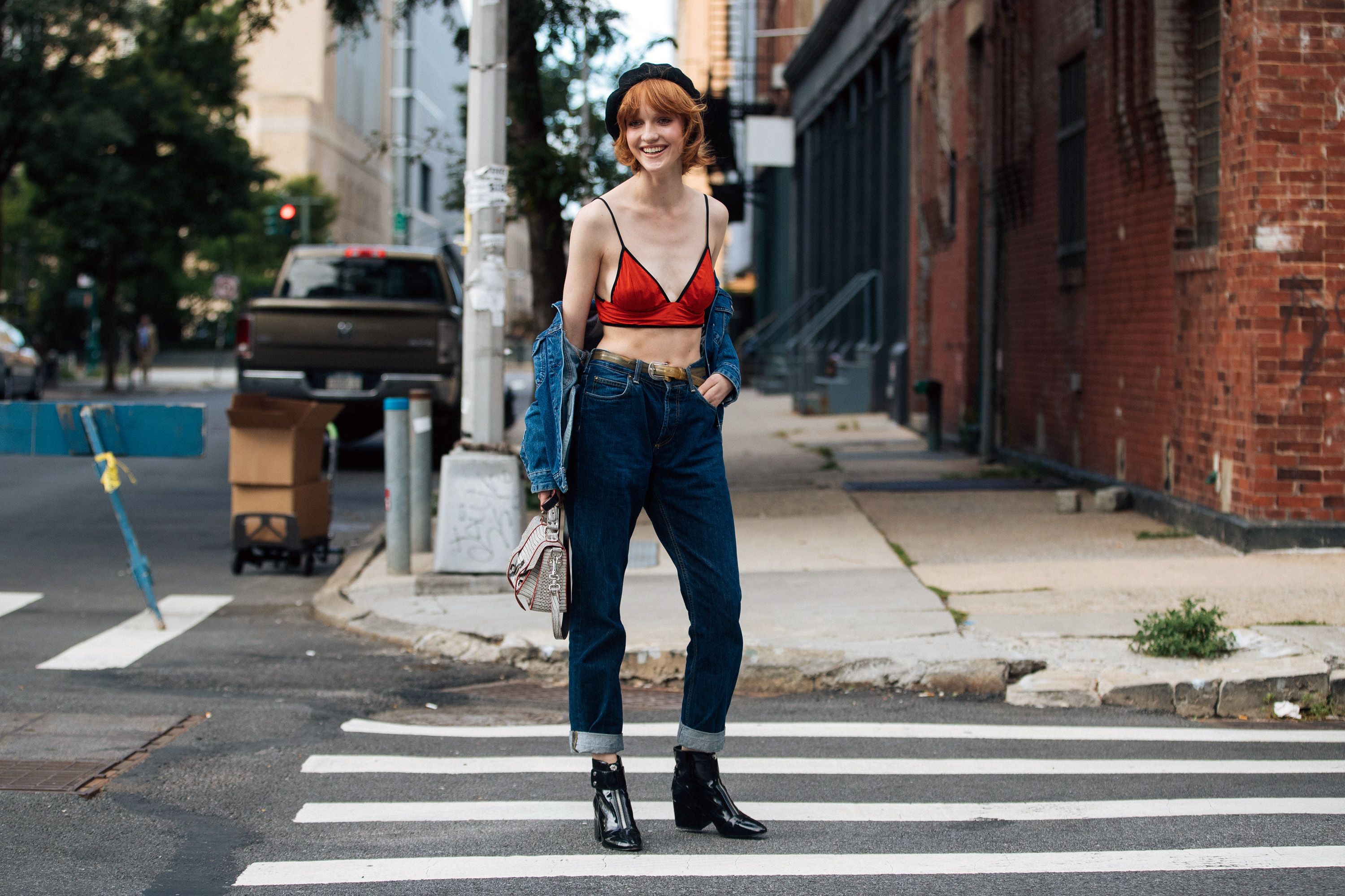 tube top with bralette underneath