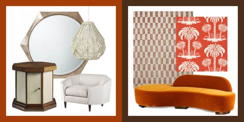 faceted and persimmon home trends persimmon trend shown in fabrics and wallpapers by thibaut