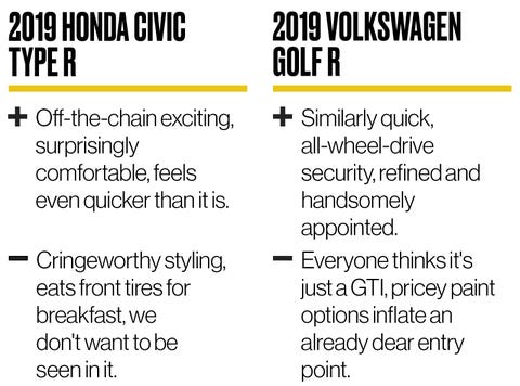 2019 Honda Civic Type R vs. 2019 VW Golf R: Which is the ...