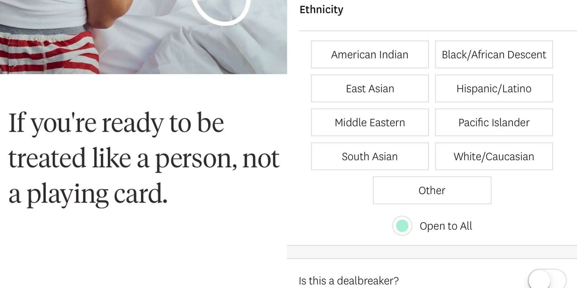 Ethnicity Filter Dating App