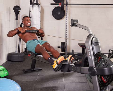 110921_MH_Home_Fitness - Portraits of Rashaad Slowley (home gym owner) and Justin Inman working out at home gym. 110921mhhomefitness portraits of rashaad slowley home gym owner and justin inman working out at home gym all rights reserved ©jeffery salter 2021 please contact photographer jeffery salter 305 773 6356 or jeffjefferysaltercom for additional usage