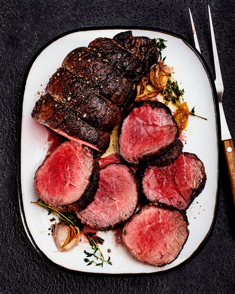 Roasted fillet of beef steaks recipe men's health e3 beef