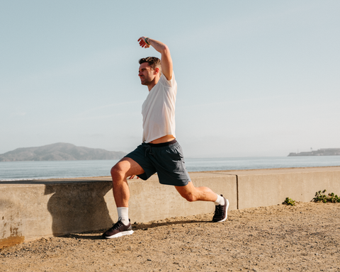 man stretching