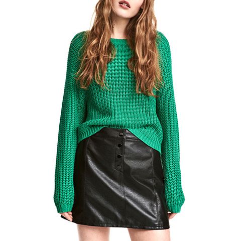 h&m ribbed green sweater
