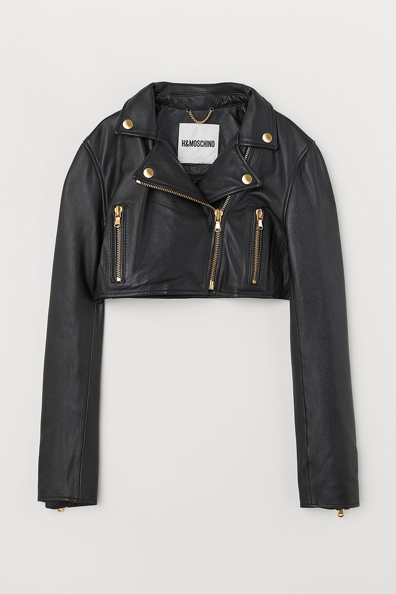 h&m moschino leather jacket