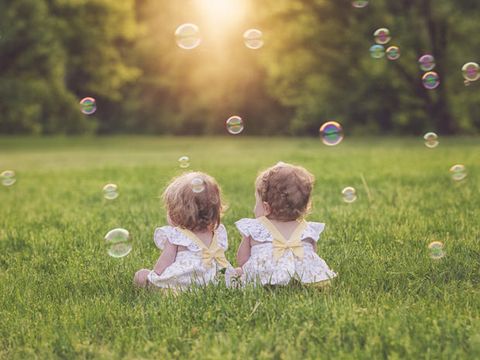 Grass, People in nature, Sunlight, Liquid bubble, Toy, Meadow, Lawn, Doll, Figurine, Lens flare, 