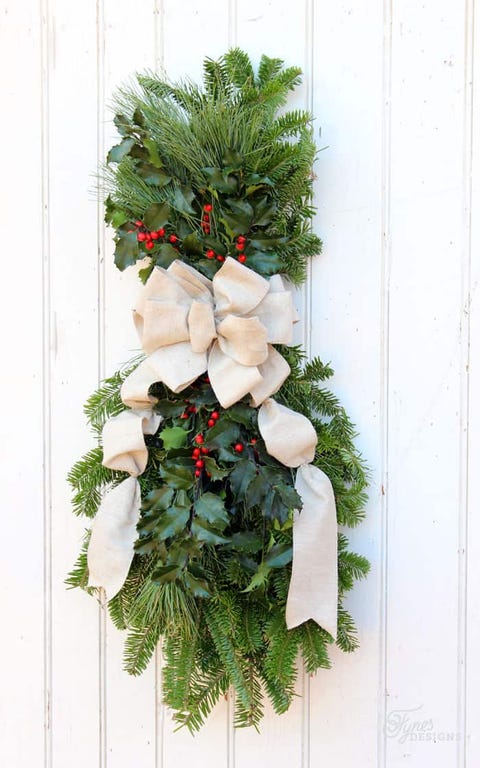 holly swag christmas door decorations