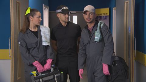 sienna blake, ethan williams and ste hay in hollyoaks