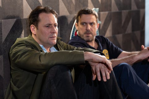 Tony Hutchinson and Warren Fox at Hollyoaks