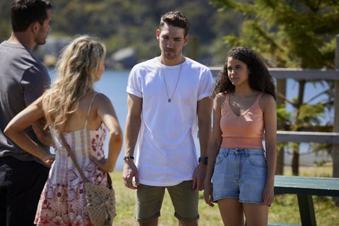 Jasmine Delaney, Cash Newman, Rose Delaney and Xander Delaney in Home and Away jasmine delaney, cash newman, rose delaney and xander delaney in home and away