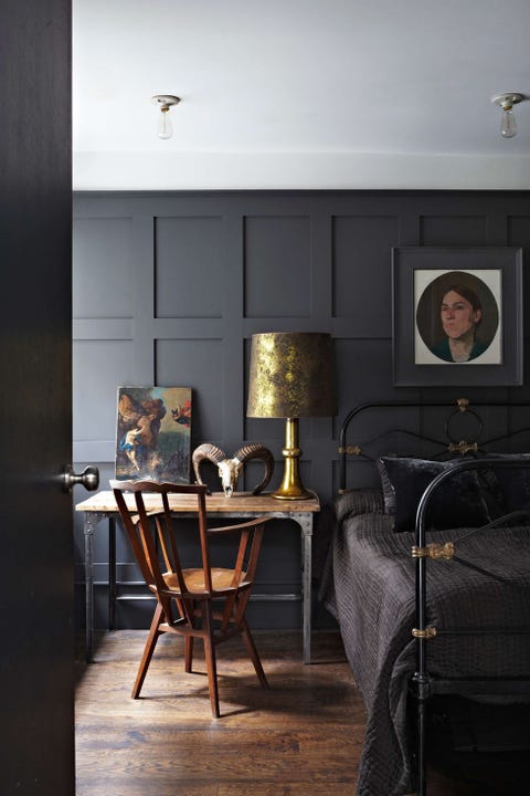 black eclectic bedroom