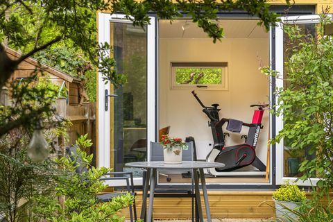 inspirational garden room used as a home gym