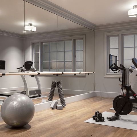 modern gray home gym