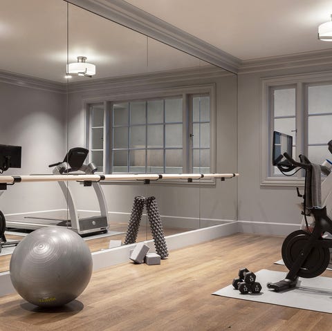 modern gray home gym