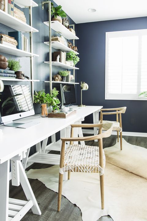 42 Best Home Office Ideas How To Decorate A - Wall Behind Desk Ideas