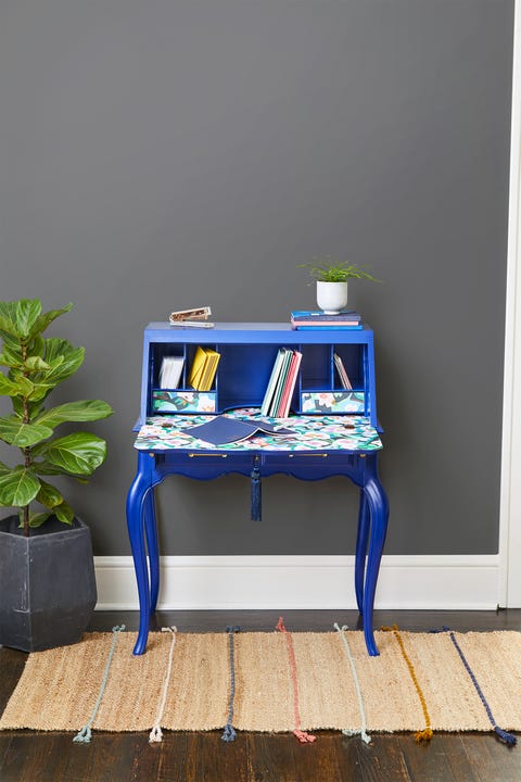 home office ideas, painted secretary desk