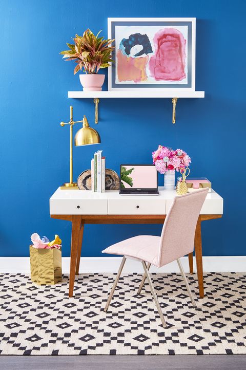 Home Office Ideas- Blue Wall