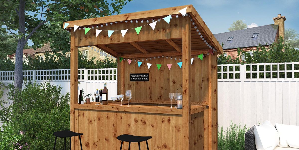 Outdoor Range Includes A Garden Bar, Round Wooden Garden Table Homebase