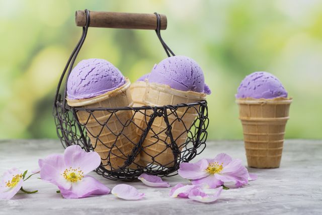 homemade purple ube ice cream