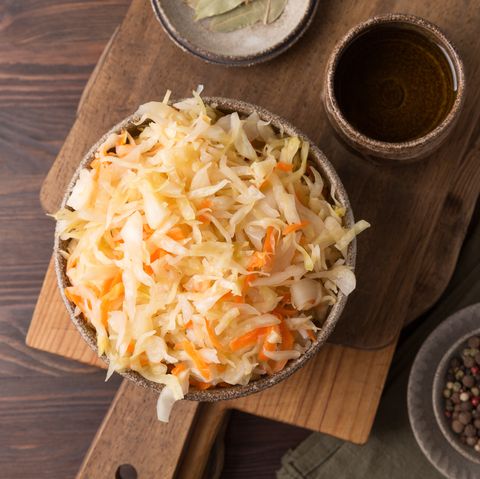 homemade sauerkraut in a bowl
