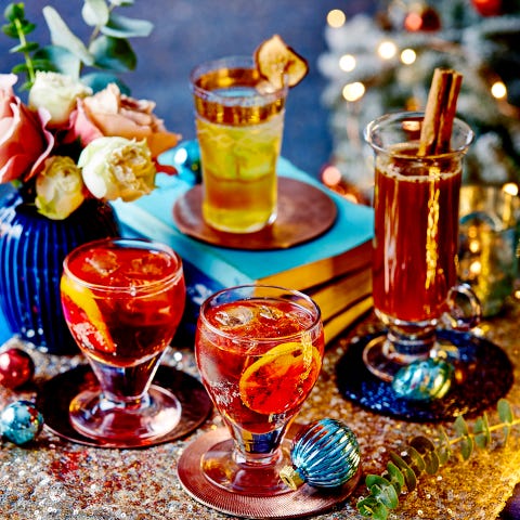 best christmas cocktail recipes honey and pear brandy old fashioned